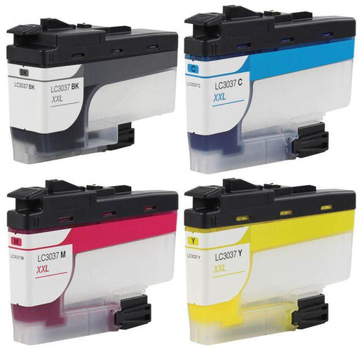 Compatible Brother LC3037 Combo Pack of 4 Ink Cartridges - Super High Yield: 1 Black, 1 Cyan, 1 Magenta, 1 Yellow - Overstock Ink
