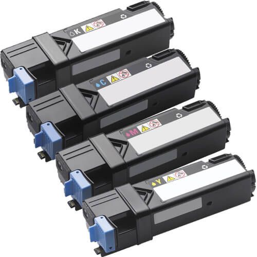 Compatible Dell 1320c Toner Cartridges 4-Pack - High Yield: 1 Black, 1 Cyan, 1 Magenta, 1 Yellow