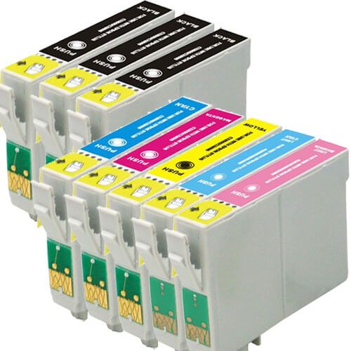 Remanufactured Epson T078 Ink Cartridges 8-Pack - Epson 78: 3 Black, 1 Cyan, 1 Magenta, 1 Yellow, 1 Light Cyan, 1 Light Magenta