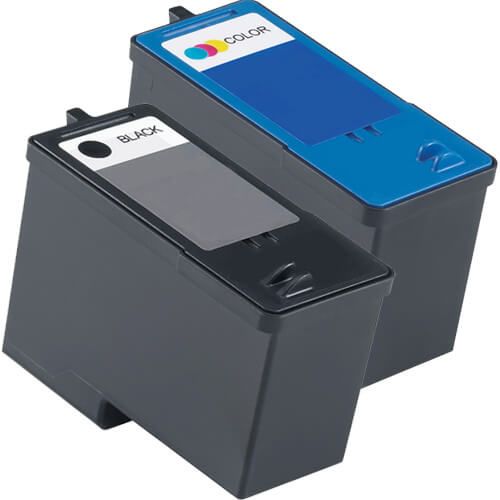 Replacement Dell Series 5 Color Ink Cartridge & Black 2-Pack - High Yield: 1 x M4640 Black, 1 x M4646 Tri-color