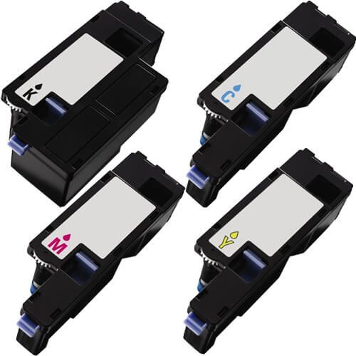 Replacement Dell 1250c Toner Set - C1765nfw Cartridges 4-Pack - High Yield: 1 Black, 1 Cyan, 1 Magenta, 1 Yellow