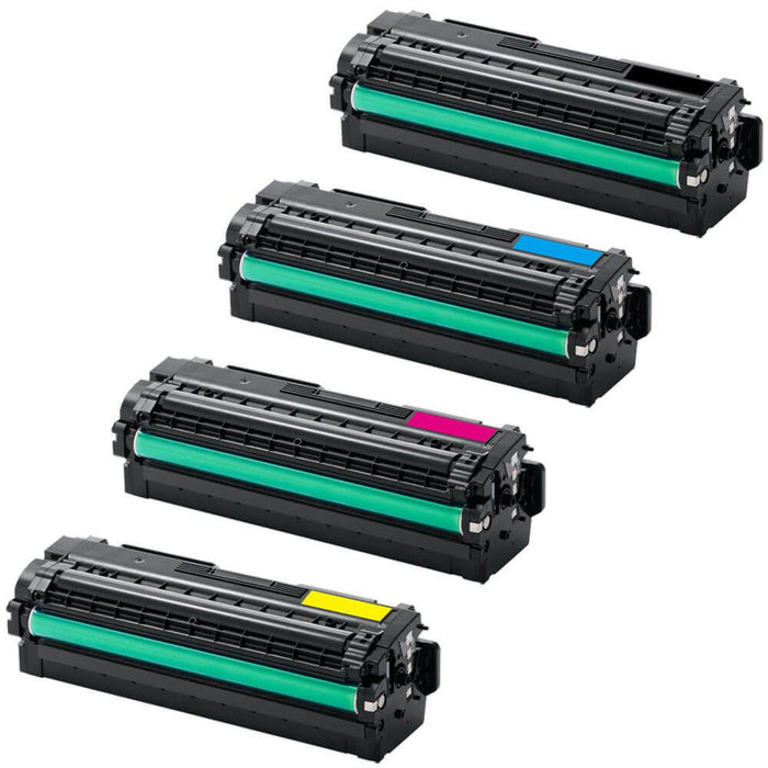 Replacement Samsung CLT-505L Toner Cartridges - 505L 4-Pack - High Yield: 1 Black, 1 Cyan, 1 Magenta, 1 Yellow