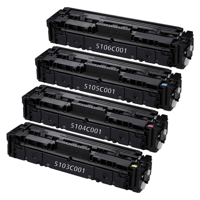 Replacement Canon 067H Toner Cartridges Combo pack of 4 - High Yield: 1 Black, 1 Cyan, 1 Magenta, 1 Yellow