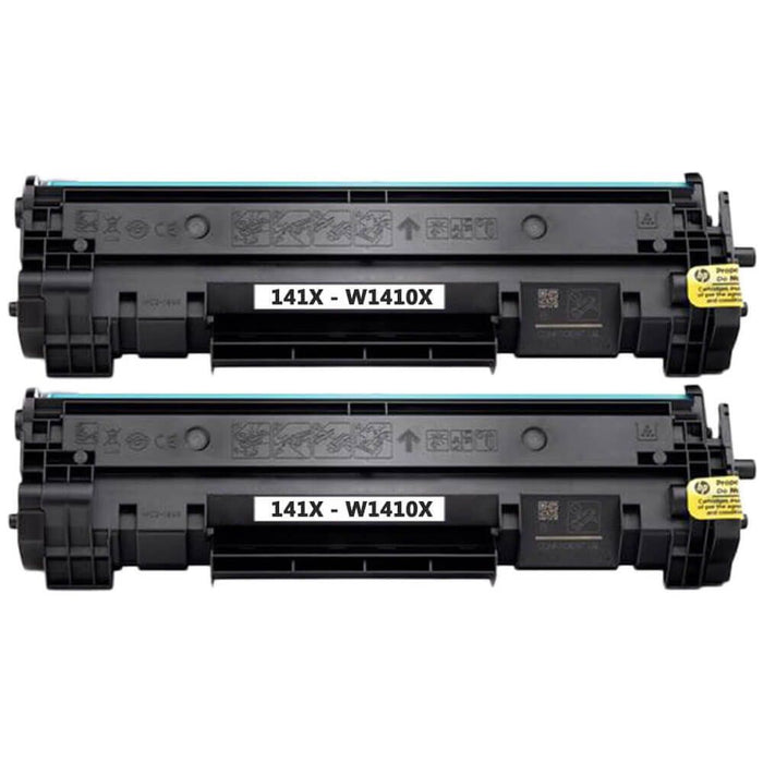 Replacement HP W1410X Black Toner Cartridges 2-Pack - 141X - High Yield