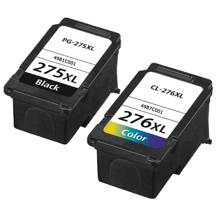 Replacement Canon 275 276 XL Ink Cartridges 2-Pack: 1 PG-275XL Black, 1 CL-276XL Tri-color - High Yield