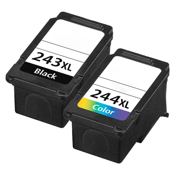 Replacement Canon Printer Ink 243 and 244 XL Cartridges 2-Pack High Yield: 1 PG-243XL Black, CL-244XL Tri-color