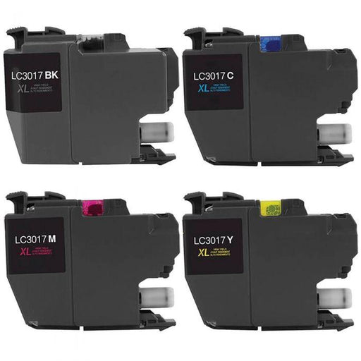 Compatible Brother LC3017 Ink Cartridges XL Combo Pack of 4 - High Yield: 1 Black, 1 Cyan, 1 Magenta, 1 Yellow - Overstock Ink