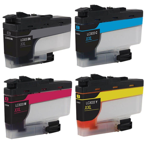 Compatible Brother LC3033 Ink Cartridge 4-Pack - Super High Yield: 1 Black, 1 Cyan, 1 Magenta, 1 Yellow - Overstock Ink