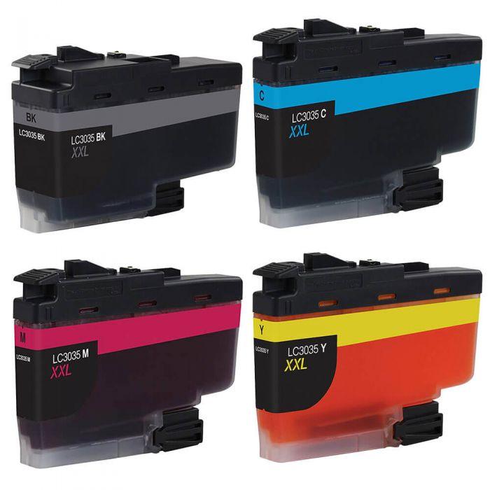 Compatible Brother LC3035 Ink Cartridges 4-Pack - Ultra High Yield: 1 Black, 1 Cyan, 1 Magenta, 1 Yellow - Overstock Ink