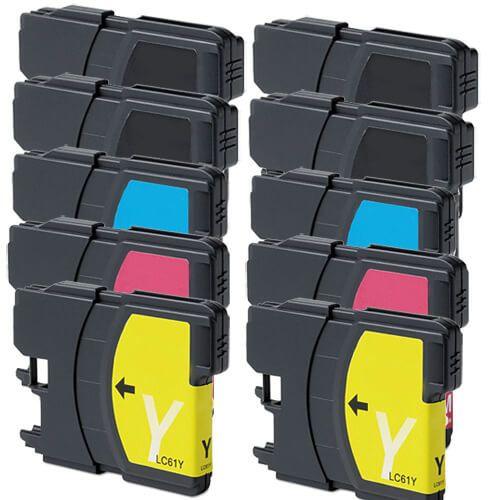 Compatible Brother LC65 Ink Cartridges Combo Pack of 10 - High Yield: 4 Black, 2 Cyan, 2 Magenta, 2 Yellow - Overstock Ink