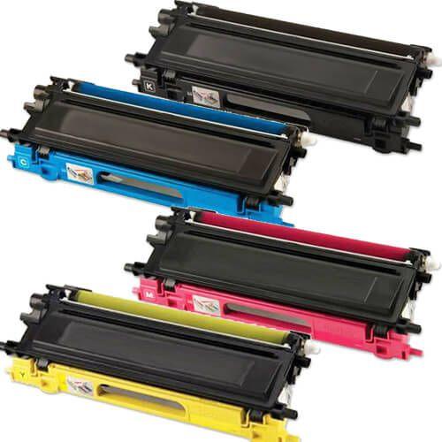 Compatible Brother TN210 Toner Set Cartridges 4-Pack: 1 Black, 1 Cyan, 1 Magenta, 1 Yellow - Overstock Ink