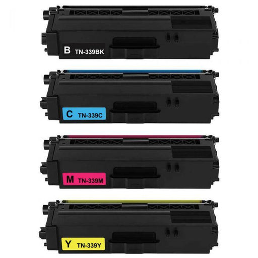 Compatible Brother TN339 Toner Cartridges 4-Pack - Super High Yield: 1 Black, 1 Cyan, 1 Magenta, 1 Yellow - Overstock Ink