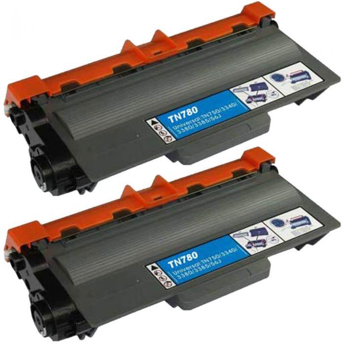 Compatible Brother TN780 Black Toner Cartridges Combo Pack of 2 - TN-780 Super High Yield - Overstock Ink