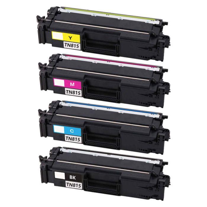 Compatible Brother TN815 Toner Cartridges 4-Pack - Super High Yield: 1 Black, 1 Cyan, 1 Magenta, 1 Yellow - Overstock Ink