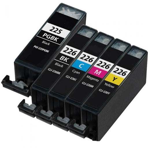 Compatible Canon 225 226 Ink Cartridges 5-Pack: 1 PGI-225 Pigment Black and 1 CLI-226 Black, 1 Cyan, 1 Magenta, 1 Yellow - Overstock Ink