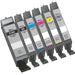 Compatible Canon 280 281 Ink Cartridges 6-Pack - Super High Yield: 1 PGI-280XXL Black and 1 CLI-281XXL Black, 1 Cyan, 1 Magenta, 1 Yellow, 1 Photo Blue - Overstock Ink