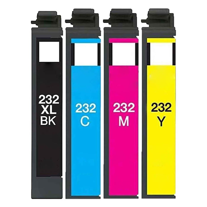 Remanufactured Epson 232XL Ink Cartridges Combo Pack of 4: 1 Black XL, 1 Standard Cyan, Magenta, Yellow