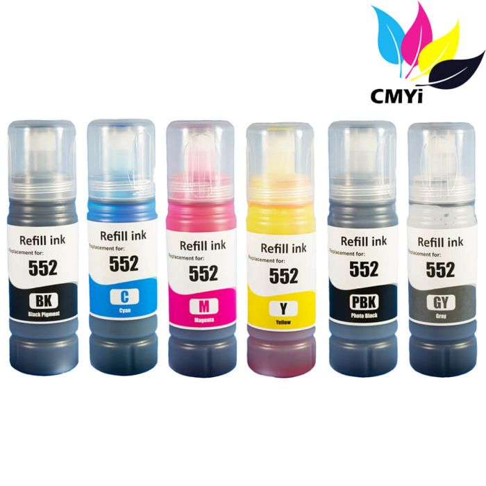 Compatible Epson 552 Ink 6-Pack - High Yield: 1 Black, 1 Photo Black, 1 Cyan, 1 Magenta, 1 Yellow, 1 Gray