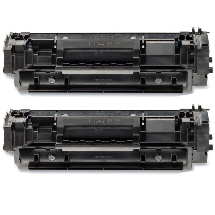 Replacement HP 134A Black Toner Cartridges - W1340A - 2-Pack