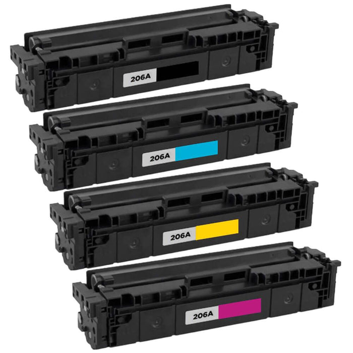 Replacement HP 206A Toner Set of 4 Cartridges - 1 Black, 1 Cyan, 1 Magenta, 1 Yellow