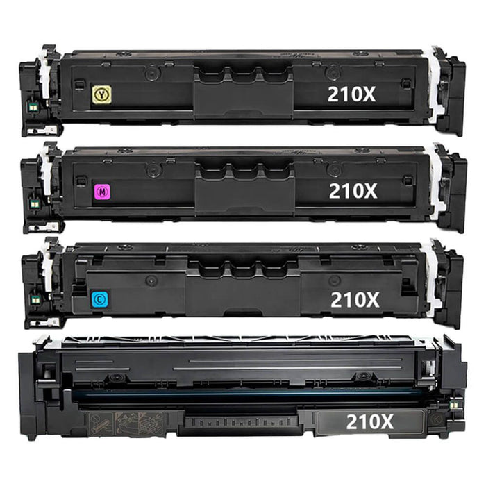 Replacement HP 210X Toner Cartridges Combo Pack of 4 - High Yield: 1 Black, 1 Cyan, 1 Magenta, 1 Yellow