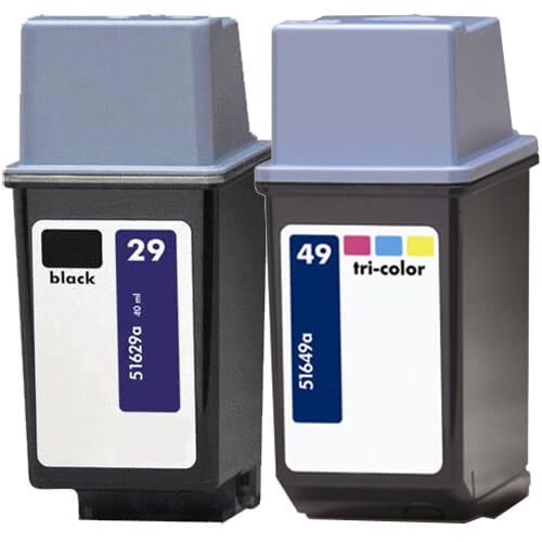 Replacement HP 29 Black and HP 49 Color Ink Cartridges 2-Pack