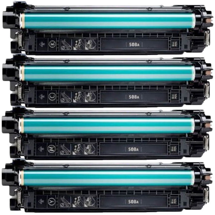 Replacement HP 508A Toner Cartridges 4-Pack : 1 Black, 1 Cyan, 1 Magenta, 1 Yellow