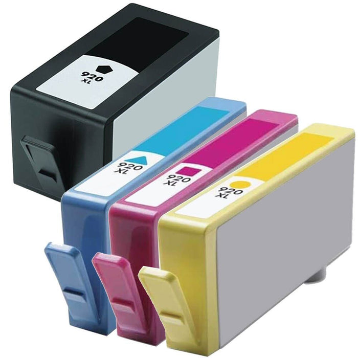 Replacement HP 920XL 4-Pack Ink Cartridges - High Yield: 1 Black, 1 Cyan, 1 Magenta, 1 Yellow