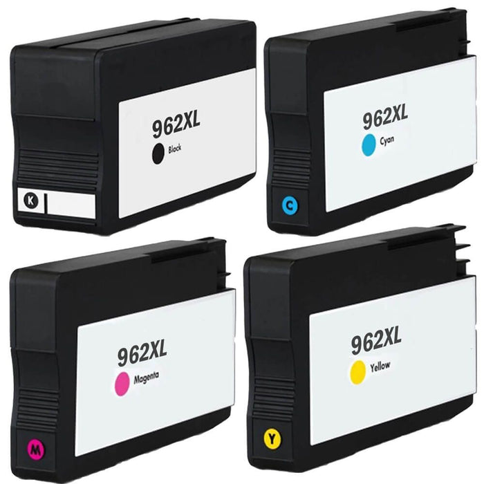 Replacement HP 962XL Combo Pack of 4 Ink Cartridges - High Yield: 1 Black, 1 Cyan, 1 Magenta, 1 Yellow