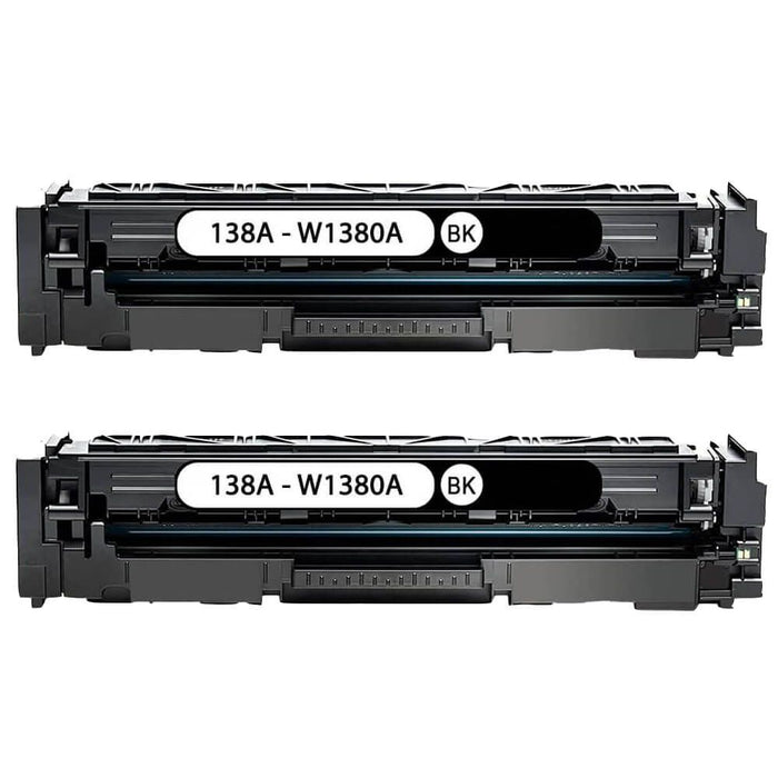 Replacement HP W1380A Toner Cartridges - 138A Black 2-Pack