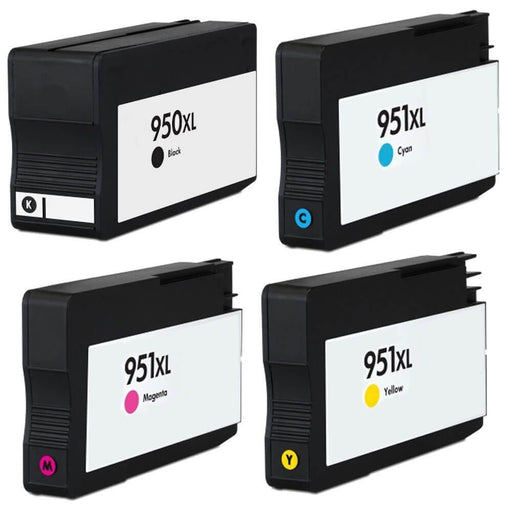 Replacement HP 950 951 Combo Pack of 4 Ink Cartridges XL - High Yield: 1 Black, 1 Cyan, 1 Magenta, 1 Yellow - Overstock Ink