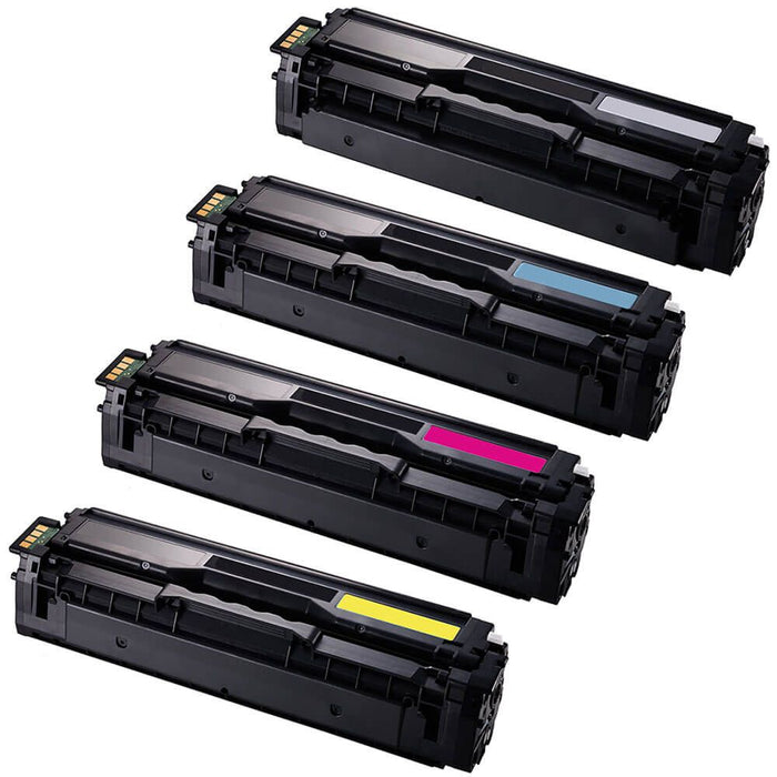 Replacement Samsung 504S Toner Pack of 4 Cartridges: 1 CLT-504 Black, 1 Cyan, 1 Magenta, 1 Yellow