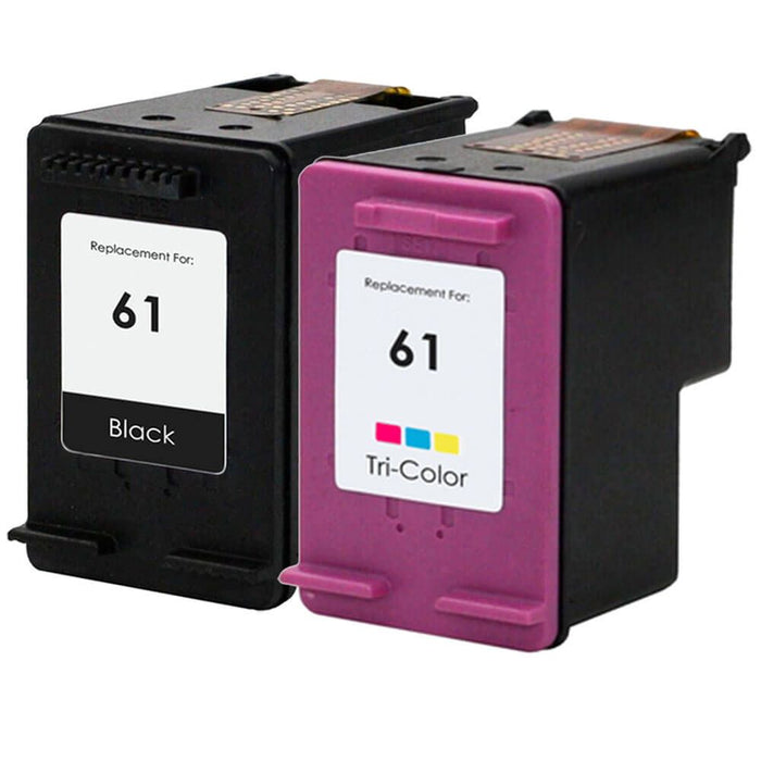 Replacement Cheap HP 61 Ink Cartridge Combo Pack of 2 - 1 Black and 1 Tricolor