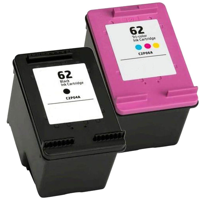 Replacement HP 62 2-Pack Ink Cartridges - High Yield: 1 Black, 1 Tri-color