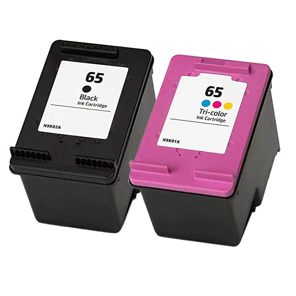 Replacement HP 65 Ink Combo Pack of 2 - 1 Black, 1 Tri-color ...