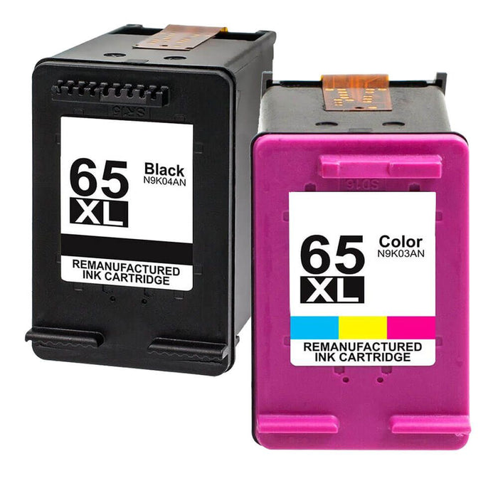 Replacement HP 65XL 2-Pack Ink Cartridges - High Yield: 1 Black, 1 Tri-color