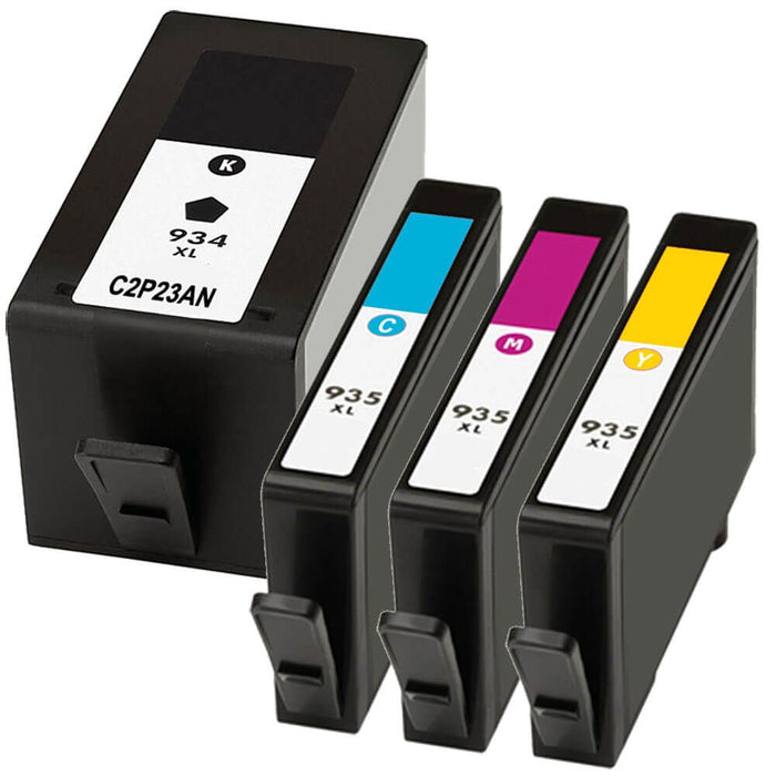 Replacement for Hewlett Packard HP 934XL / 935XL (Set of 4) High Yield Ink Cartridge: 1 Black, 1 Cyan, 1 Magenta, 1 Yellow