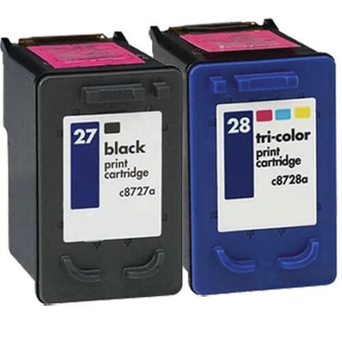 Replacement HP 27 & 28 Ink Cartridges 2-Pack: 1 27 Black, 1 28 Color ...