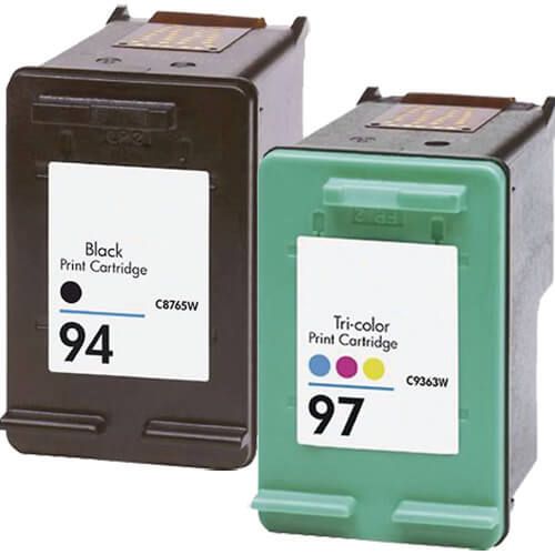 Replacement HP 94 97 Ink Cartridges 2-Pack: 1 HP 94 Black (C8765WN) & 1 HP 97 Tri-color (C9363WN)