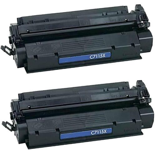 Replacement HP C7115X Toner Cartridge 2-Pack - 15X Black - High Yield