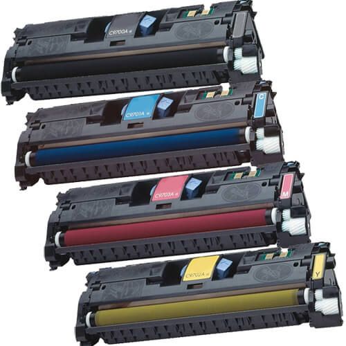 Replacement HP 121A Toner LaserJet Cartridges Combo Pack 4 - 1 Black, 1 Cyan, 1 Magenta, 1 Yellow