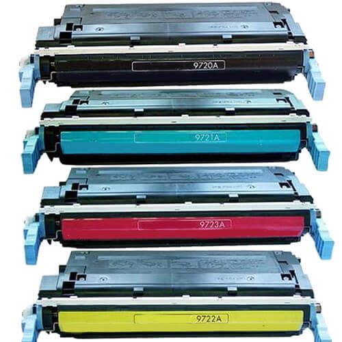 Replacement HP LaserJet 641A Toner Cartridges Combo Pack of 4 - 1 Black, 1 Cyan, 1 Magenta and 1 Yellow