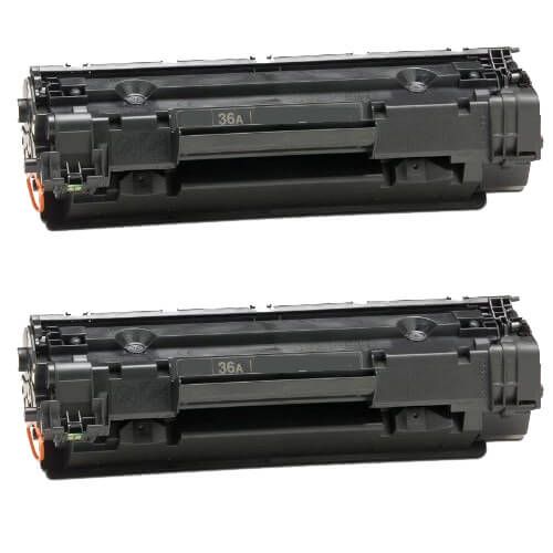 Replacement HP CB436A Black Toner Cartridge - 36A 2-Pack