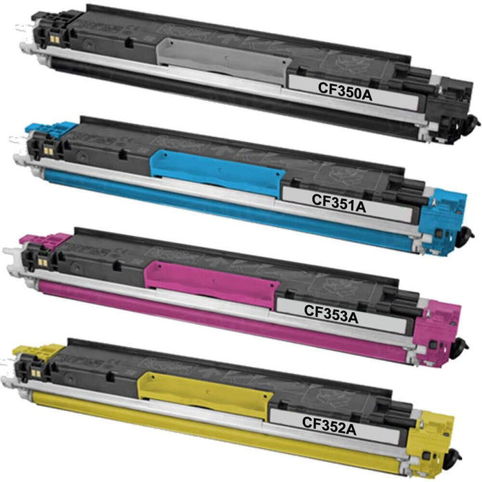 Replacement HP LaserJet 130A Toner Set of 4 Cartridges: 1 Black, 1 Cyan, 1 Magenta, 1 Yellow