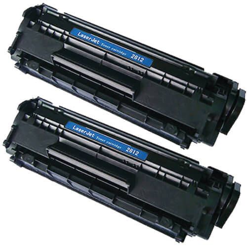 Replacement HP Q2612A Toner Cartridges Black - 12A 2-Pack