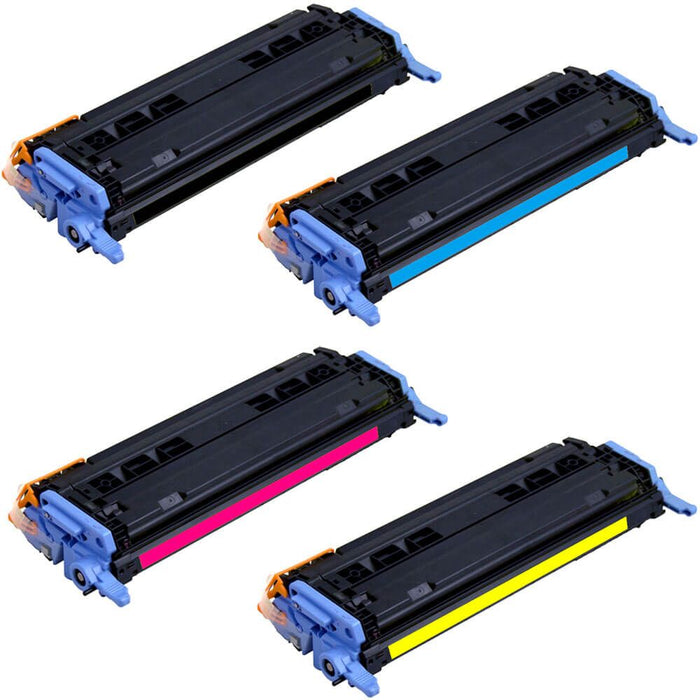 Replacement HP 124A Combo Pack of 4 Toner Cartridges - 1 Black, 1 Cyan. 1 Magenta, 1 Yellow