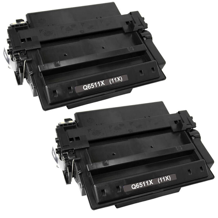 Replacement HP Q6511X Toner Cartridges - 11X Black 2-Pack - High Yield