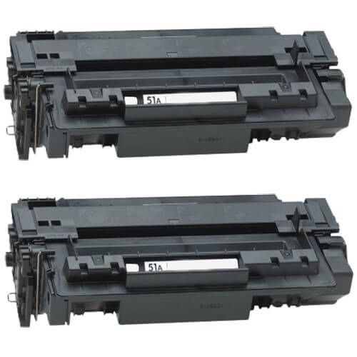 Replacement HP Q7551A 51A Black Toner Cartridges Combo Pack of 2