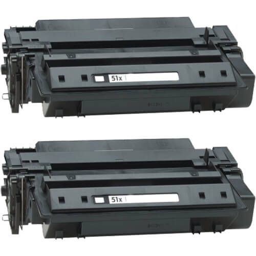 Replacement HP Q7551X Toner Cartridges Black - 51X 2-Pack - High Yield