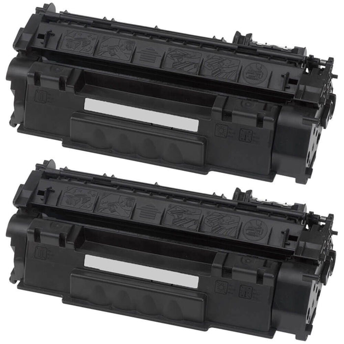 Replacement HP Q7553X Toner Cartridges - 53X Black 2-Pack - High Yield